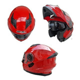 Casco Abatible Rojo Dot Gafas Sol Certificado Motociclista