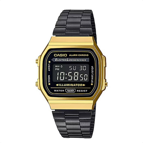 Reloj Casio Unisex Luz A168we Digital Acero Inoxidable 