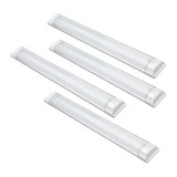 Kit 4 Luminária Tubular Led 36w 120cm Sobrepor Slim Calha