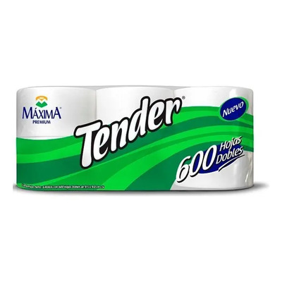 Rollo De Papel Higienico Tender Maxima 6pz Con 600 Hojas C\u002Fu | MercadoLibre