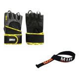 Combo!! Guantes Gimnasio Fitness Drb Y Straps Mir Negro Cuo