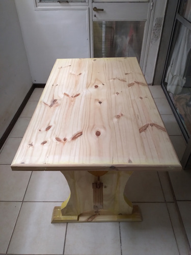 Mesa De Madera Pino Estilo Trestle Sistema De Cuñas Desarmab