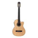 Guitarra Electroacústica Memphis Cg 100 Ce Para Diestros Marrón Oscura Arce Mate