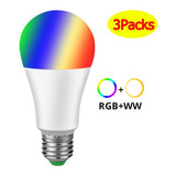 3packs De Luz Inteligente Lámpara Wifi Led Rgb Bombilla 15w