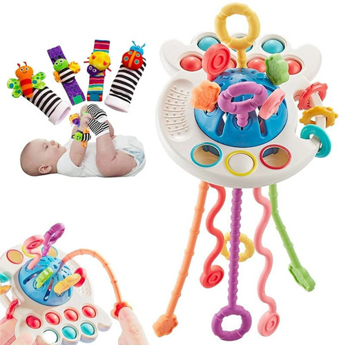 W 5pcs Mão Cordão Sensorial Montessori Brinquedo Chocalho