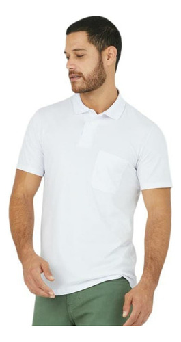 Camiseta Polo Masculina C/bolso Malwee Original Algodão 