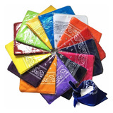 Pack 10 Pañoletas Bandanas 50 X 50 Cm Moto Color A Elección