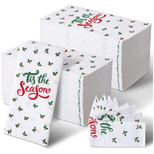 Pañuelos De Papel Invitados De Navidad, 200 Unidades D...