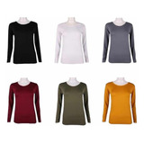 6 Blusa Térmica Afelpada Cuello Redondo Unitalla Colores