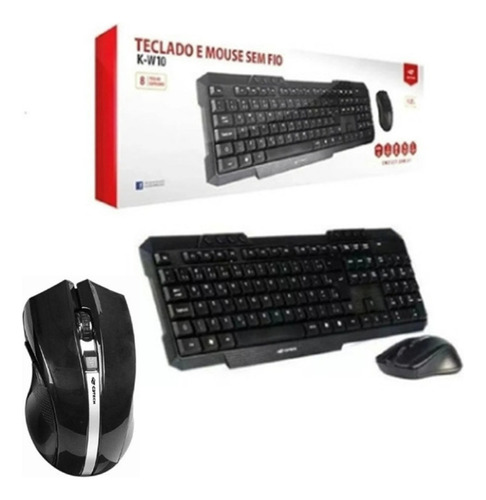 Kit Teclado E Mouse K-w40bk: Layout Abnt2 Dinâmico