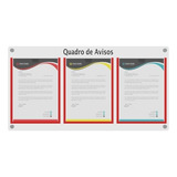 Quadro De Gestão Mdf C/3 Displays Verticais A4 Acrílico Cor Vermelho