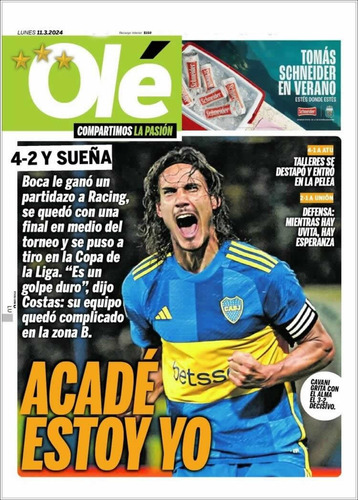 Boca 4 - Racing 2, Marzo 2024 Clásico Partidazo * Diario Ole