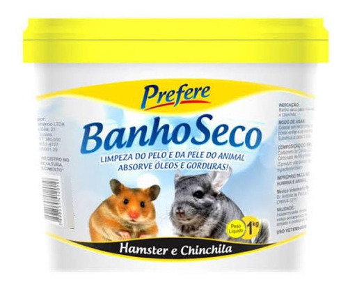 Prefere Banho Seco Para Hamster E Chinchila 1kg