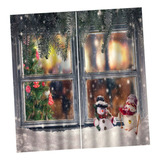 Cortina De Ventana Tema Navideño For Cocina Dormitorio