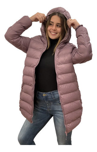 Campera Parka Impermeable Con Piel Nylon Mujer Importada