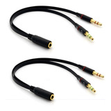 Pack X2 Cable Adaptador 3.5mm Para Audifonos Con Micrófono