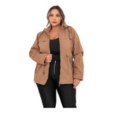 Jaqueta Parka Feminina Pelinho Plus Size Blusa Frio Inverno