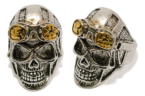 Anillo Cráneo Piloto Calavera Militar Hombre Mujer Skull