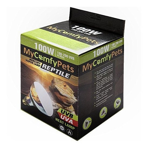 Mycomfypets Uvb Y Uva Light 2-in-1 Bombilla 100w Para Dragon