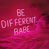 Carteles Neon  Be Different Babe , Luz Led, Acrílico