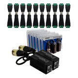 Pack Balun Conector + Plug Macho Hembra Utp Cctv Camara Dvr