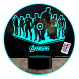 Lámpara 3d Avengers Iron Man Black Marvel Estoykuku