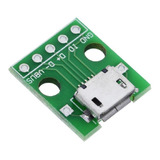 Adaptador Micro Usb 5 Pines 2.54mm Pcb 5 Piezas Dip