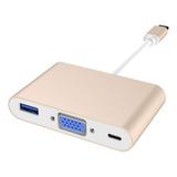 Cuxnoo Adaptador Usb C A Vga, Hub Usb-c Multipuerto Con Carg