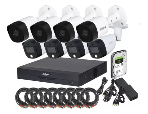 Kit Fullcolor 8 Cámaras 4 C/audio Dvr 8 2mp 1080p 2tb Dahua