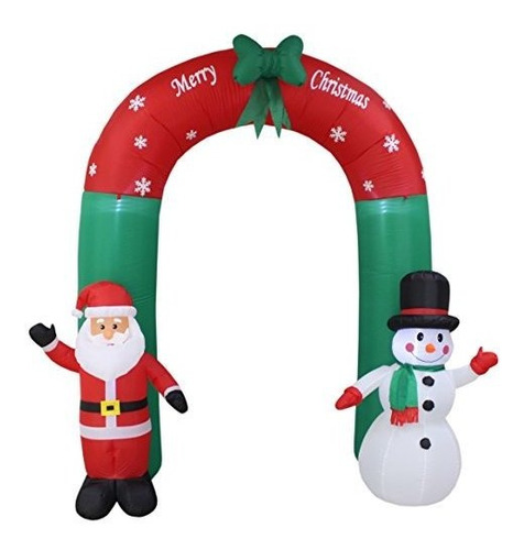 8 Pie De Alto Navidad Iluminado Inflable De Santa Y Muñeco D