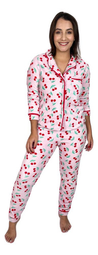 Pijama Adulto Feminino Plush Peluciado Inverno Frio Longo