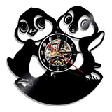Reloj En Disco De Vinilo | Pingüinos, Pingüinitos, Pareja.