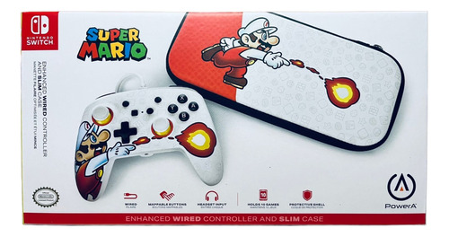 Joystick + Funda Powera Mario Fireball Nintendo Switch Ade