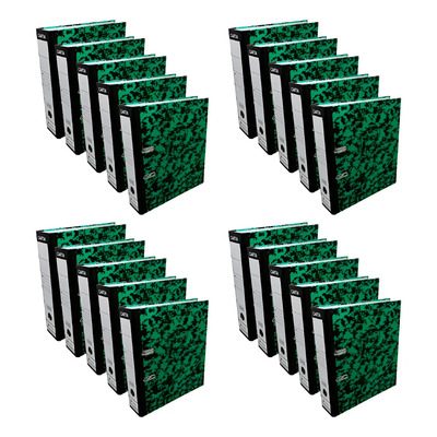 20 Registrador Carta Marmoleado Broche Metálico Ne-050 Color Verde | Envío gratis