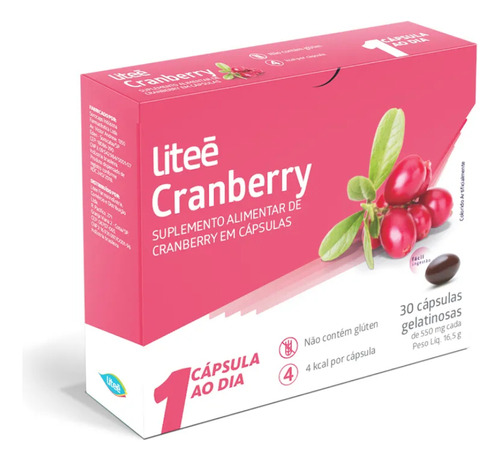 Litee Cranberry 30 Capsulas Sabor Sem Sabor