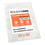 100 Bolsas Sellado Al Vacio Lisas 30x40 Cm De 70 Micras