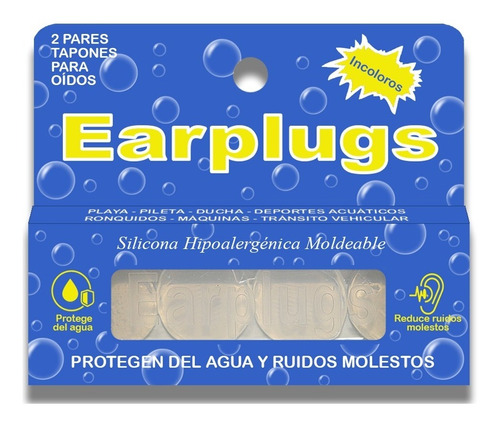 Tapones Para Oídos Earplugs Silicona Incolorax12cajas24pares