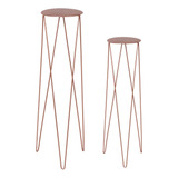 2 Suporte Tripé Vasos Plantas Chão Table Grande 80cm 60cm