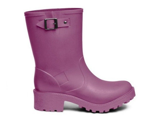 Botas Botín Dama Caucho Impermeable Lluvia Pvc Tacón Mujer