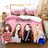 Conjunto De Cama King Girl Gram-pop Preto Rosa Anime