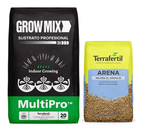 Sustrato Growmix Tierra Fértil Multipro 20lts Con Arena 5lts