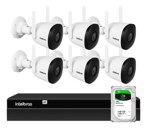 Kit 6 Câmeras Im5 Wifi + Nvr 8 Canais Intelbras + Hd 1tb