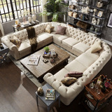 Sillon En U Esquinero Chesterfield Chenille O Cuerina Fabric