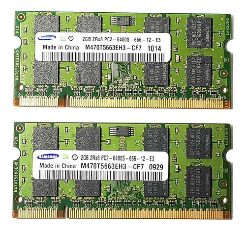 Ddr2 4gb 2x2gb Pc2-6400u Total 4gb Laptop 2 Ram De 2gb C/u