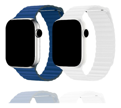 Pulseira Couro Magnética Para Apple Watch E Iwo Series Luxo