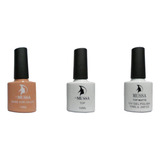 Kit Base Calcio + Top Coat + Top Mate 10ml Para Esmalte Gel