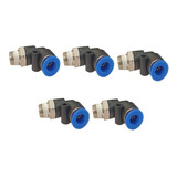 Conector Rapido Codo 90° 1/8 Rosca M-6mm Manguera 5 Pzs E-mc