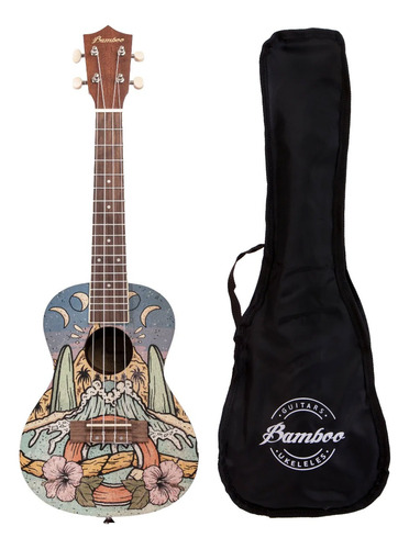 Ukelele Concierto Bambo Sapele Cool Beach 23 Con Funda