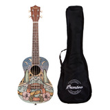 Ukelele Concierto Bambo Cool Beach Sapele 23 Con Funda