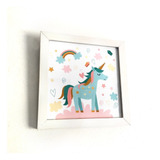 Cuadro Decorativo Moderno Infantil Unicornio 30x30